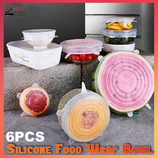 6 Pcs Silicone Stretch Lids Reusable Airtight Food Wrap Covers Keeping  Fresh Seal Bowl Stretchy Wrap Cover Kitchen Cookware