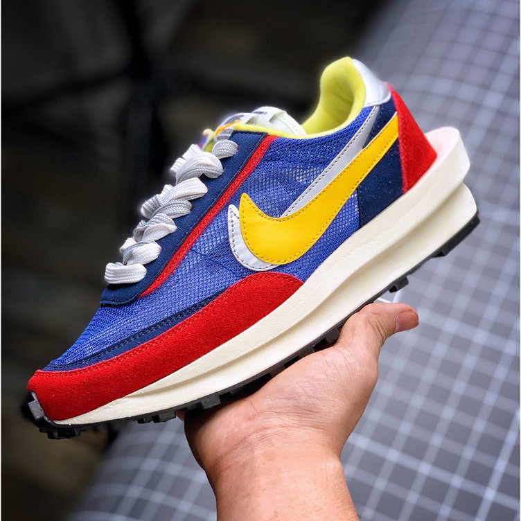 100% Original Sacai x Nike LDV Waffle Blue Multi Sports Running Shoes For  Men&Women