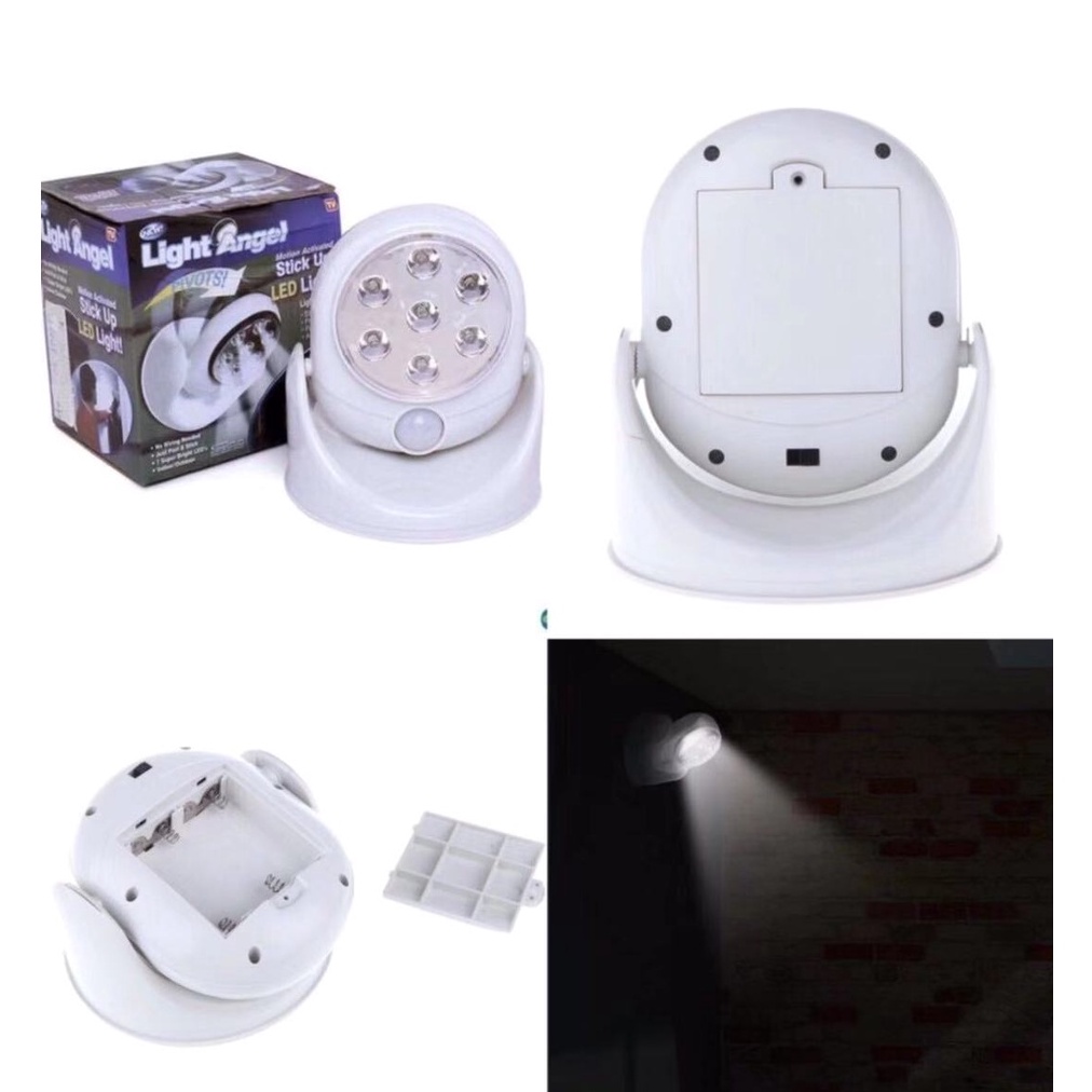 D011 LED Night Sensor Light Angel Motion Activated Cordless | Shopee ...