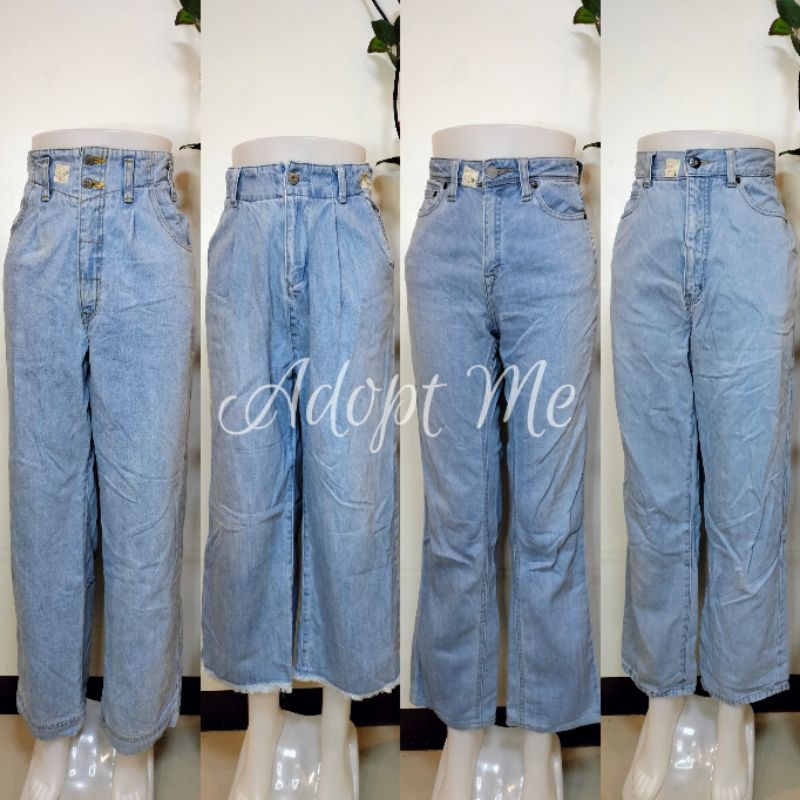 SIZE 26. Highwaist jeans, Denim Pants, Wide Leg, Baggy, Momjeans,  Squarepants