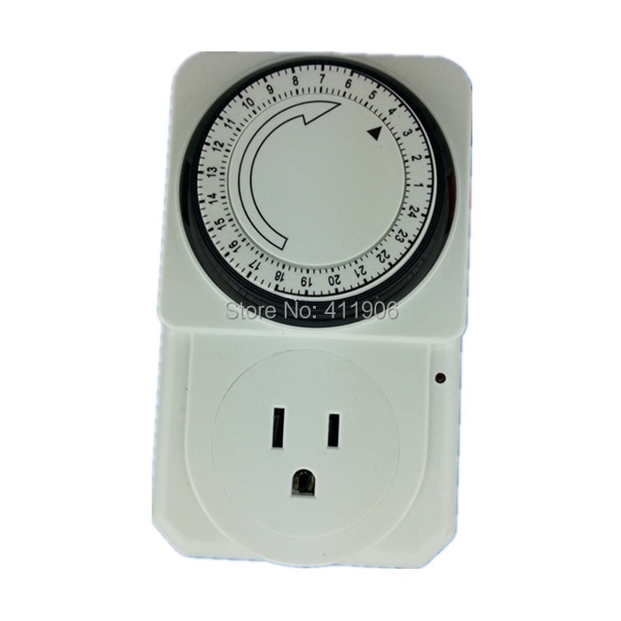 &AC 110V USA Plug Light Timer 24 hours programmable analog switch timer ...