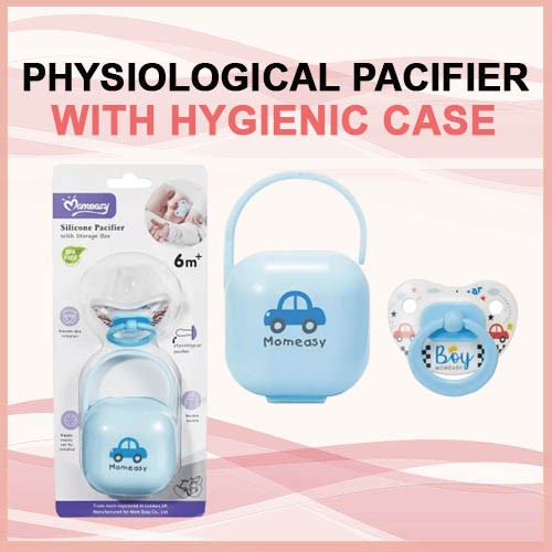 Momeasy Baby Silicone Round Pacifier with Storage Box Physiological