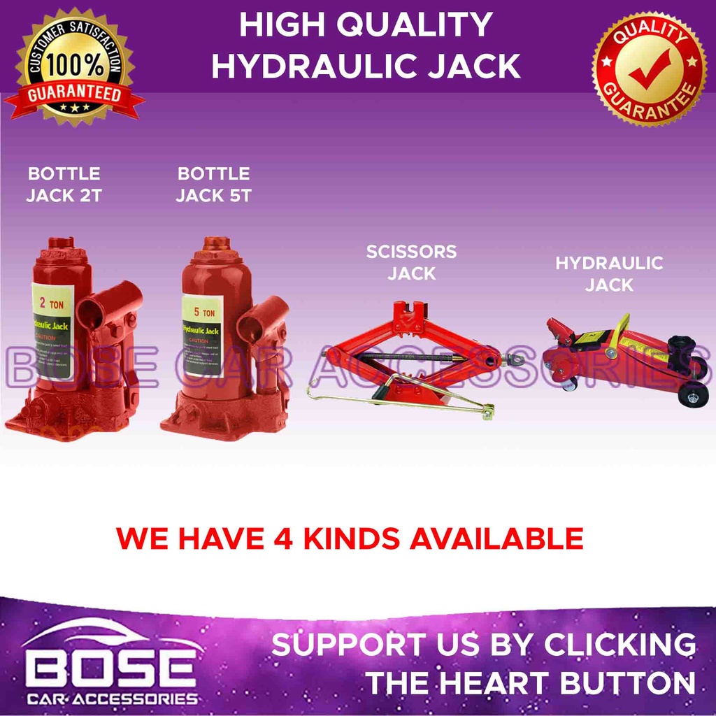 BLACK NOT RED Scissor Jack / 2T Hydraulic Jack / Bottle Jack 2T and 5T