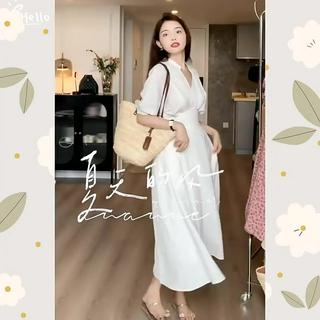 korean white dress for woman casual bodycon long dress plus size 2xl ...