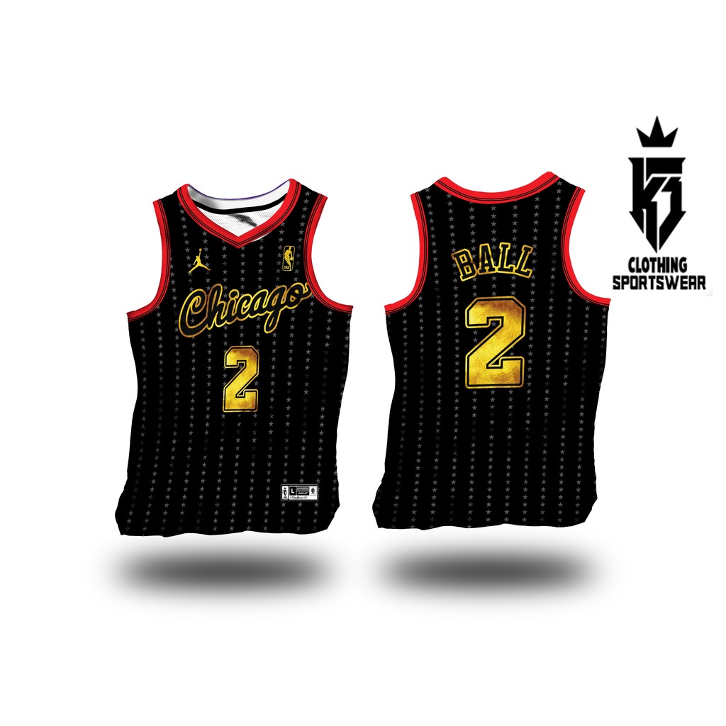 Gold and store black basketball jersey