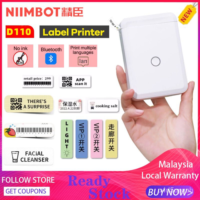 Niimbot New D110 Label Printer Wireless Bluetooth Thermal Label