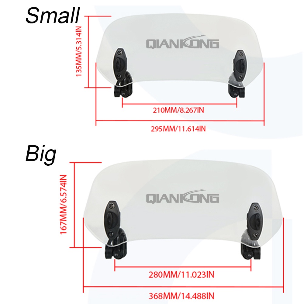 Airflow Adjustable Windscreen Wind Deflector Universal Motorcycle ...