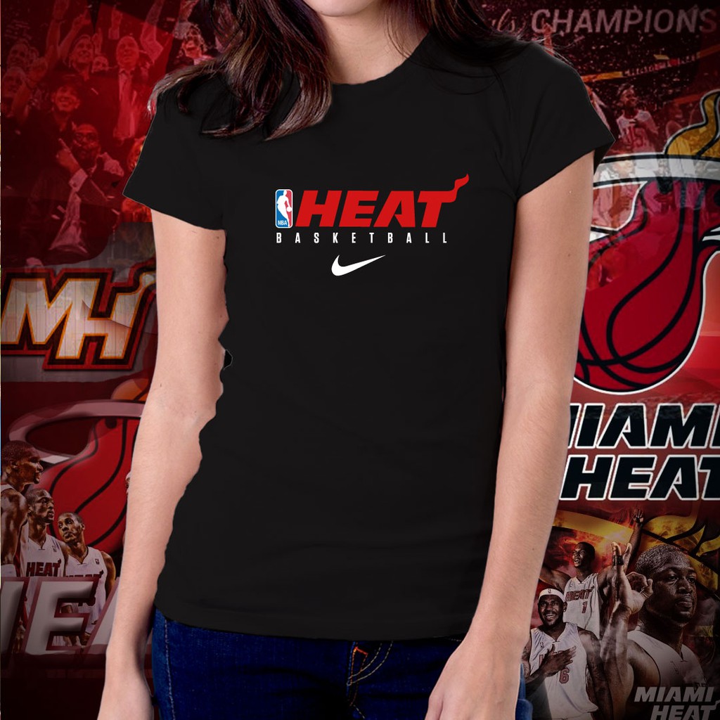 Miami Heat Nba Basketball White Hot Heat Tshirt For Women 10 