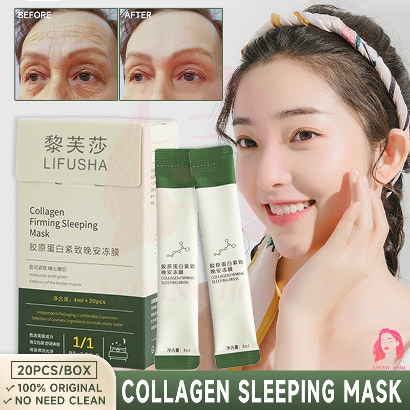 20Pcs/box LIFUSHA Collagen Firming Sleeping Mask Original Anti Aging