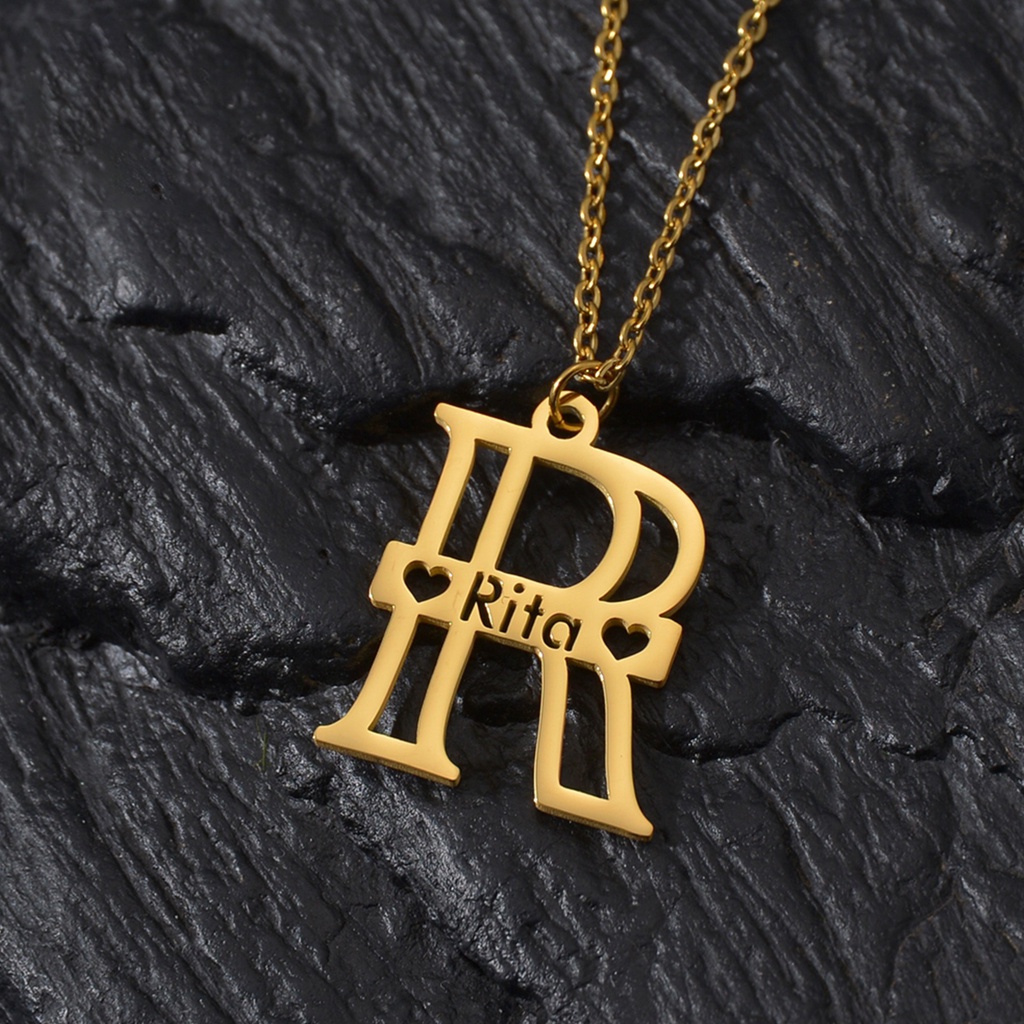 Big letter deals name necklace