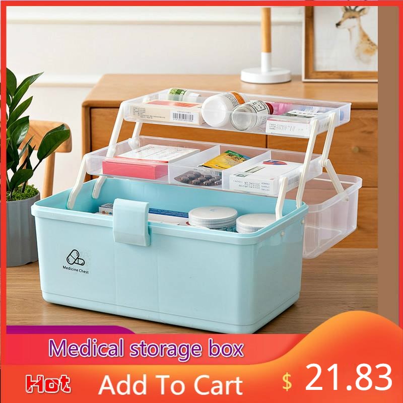 Home Medicine Cabinet Medicine Box, First Aid Kit Portable Storage Medicine  Box, Three-layer Medicine Box