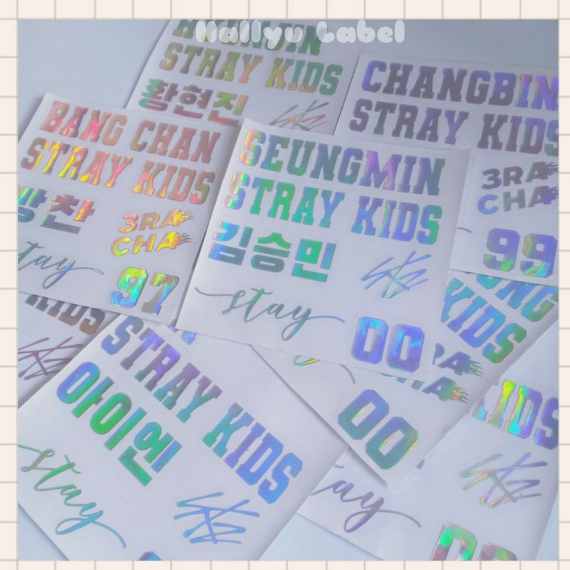 Stray kids set vinyl decal stickers holographic | Shopee Philippines