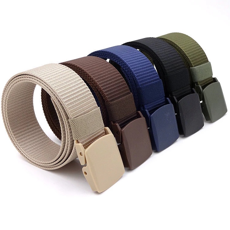 Canvas Military Training Belt for Men s Women s Automatic Smooth Buckle Belts Outdoor Tactical Nylon Leisure Trousers Accessories