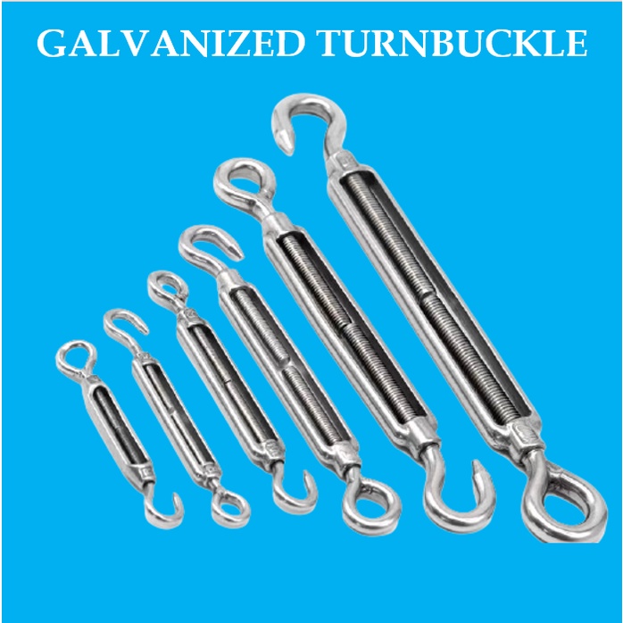 GI Turnbuckle 1/4'' (6MM) 5/16" ( M 8 ) 9/16" (14MM) Hook & Eye
