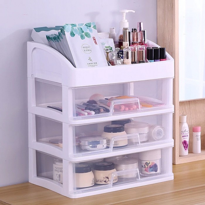Portable Cosmetic Shelf 3 Drawers / Mini Drawer Cosmetic Rack | Shopee ...