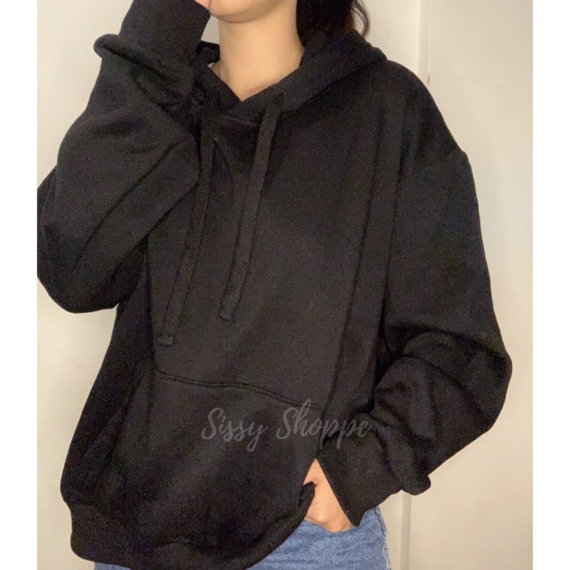 Plain black hoodie outlet h&m