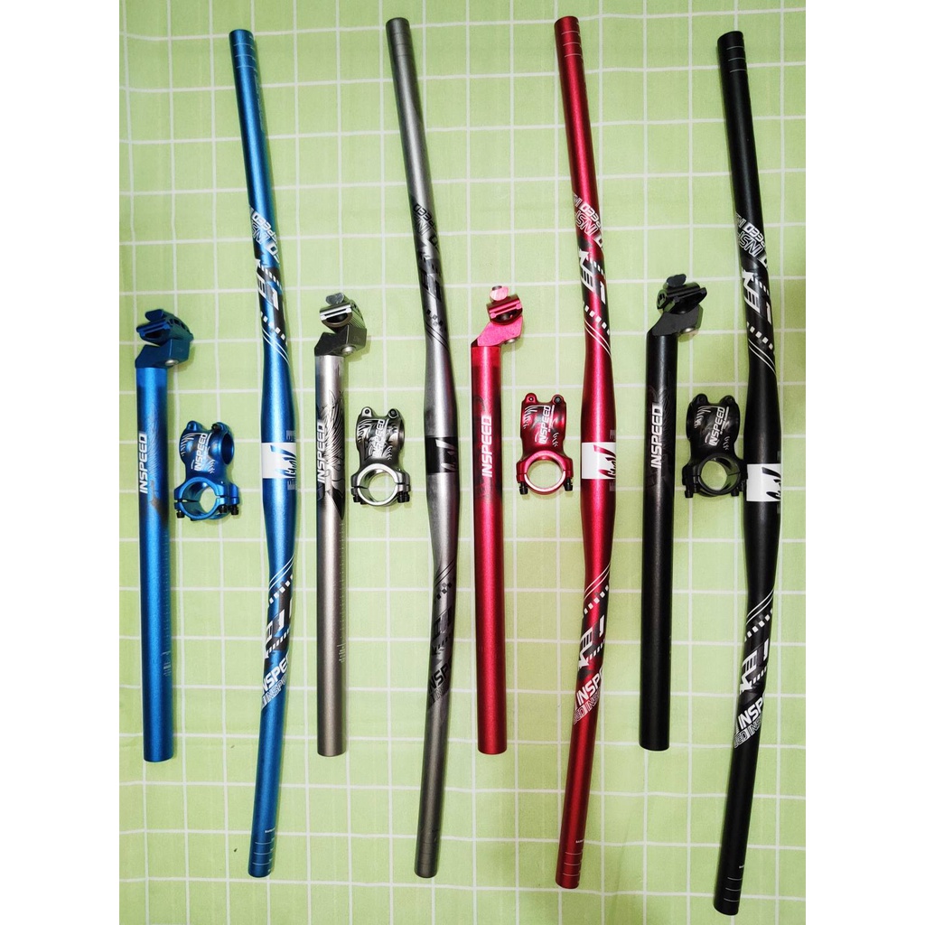 INSPEED Bicycle Handlebar MTB Bike Stem Cycling Seat Post ALLOY Cockpit Set with Decals Shopee Philippines