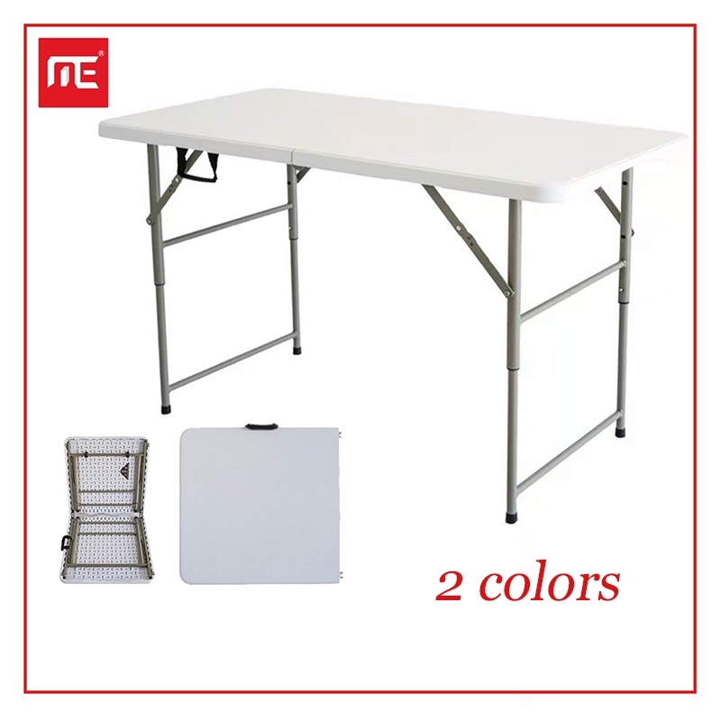 Heavy Duty Folding Folding Table 4 Ft/foldInHalf Table White/Brown