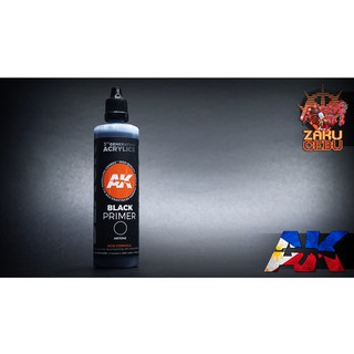 AK Interactive 3rd Generation Black Acrylic Primer 100ml Bottle