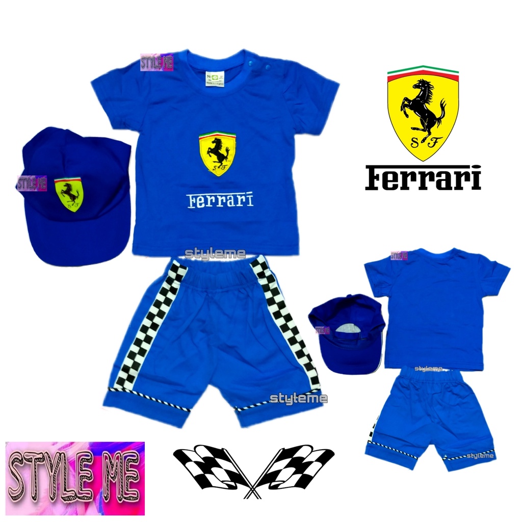Ferrari Blue with Cap Car Racing Terno Complete Set Costume for Kids ...