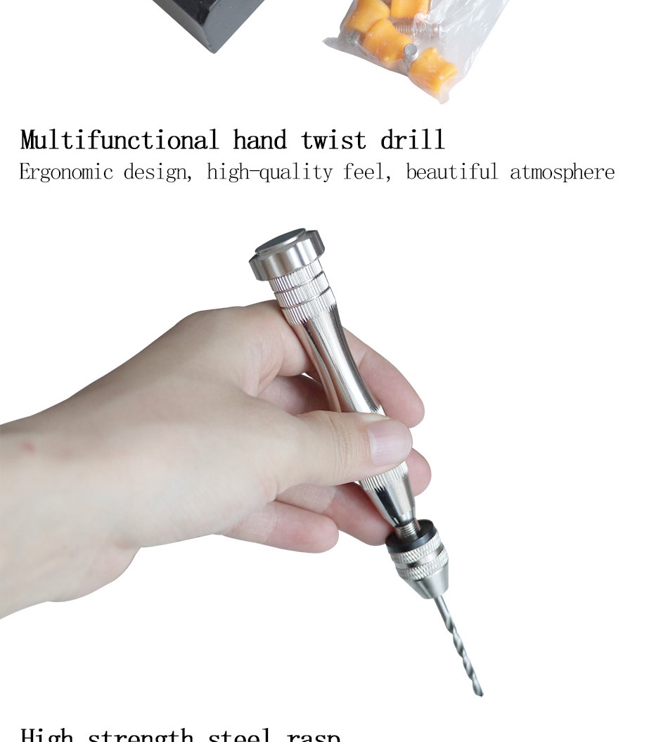 Mini Handle Twist Drill Pin Vise – Manual Hand Drill With 10 Twist Drill Bits (0.5–2.0mm), Great For Crafting, Jewelry, And Hobby Work