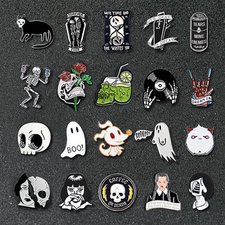Cheap See You In Hell Enamel Pin Middle Finger Ghost Halloween Horror Goth  Pins Badges