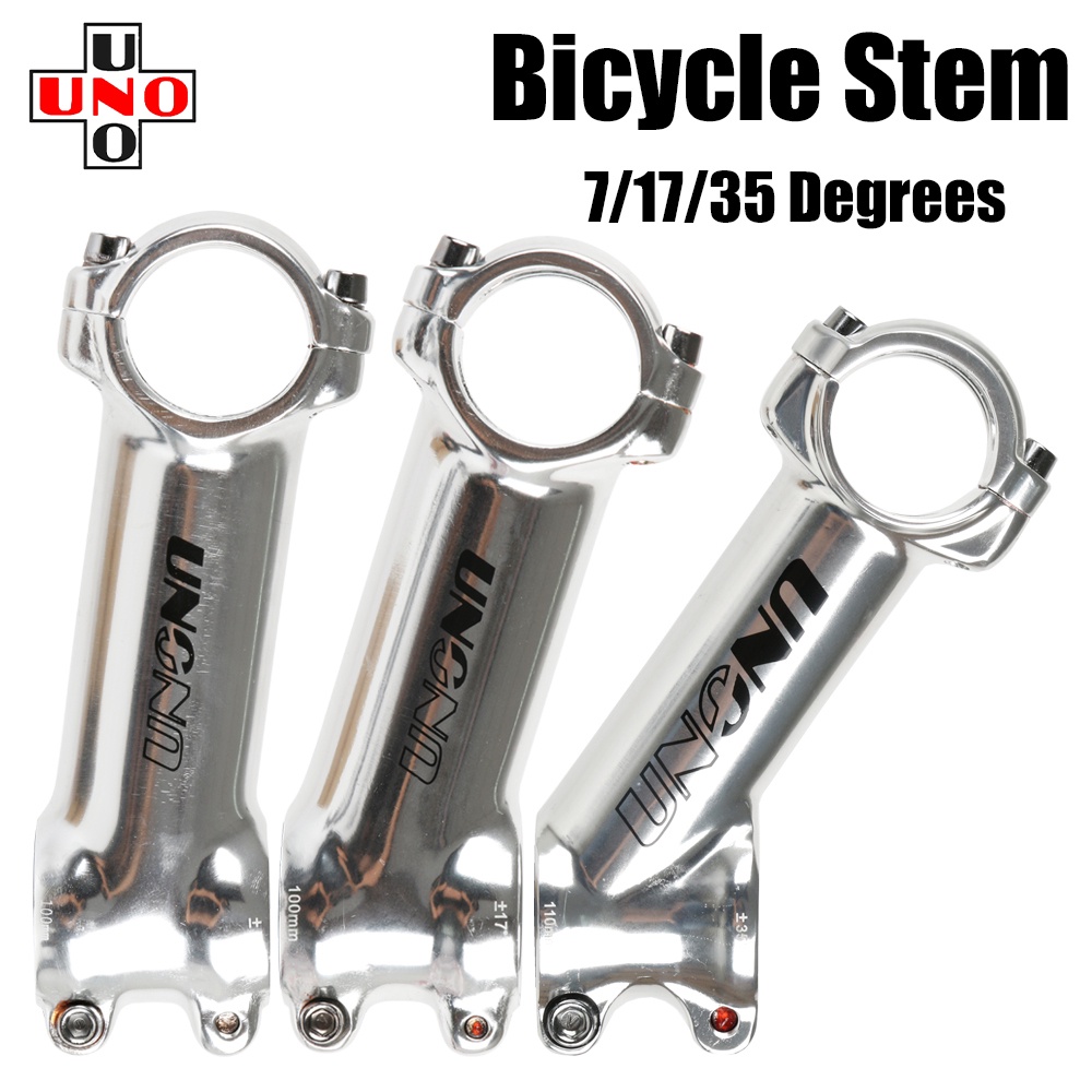 UNO Ultra Light Bicycle Stem Silver 7 / 17 / 35 Degree 60 / 70 / 90 ...