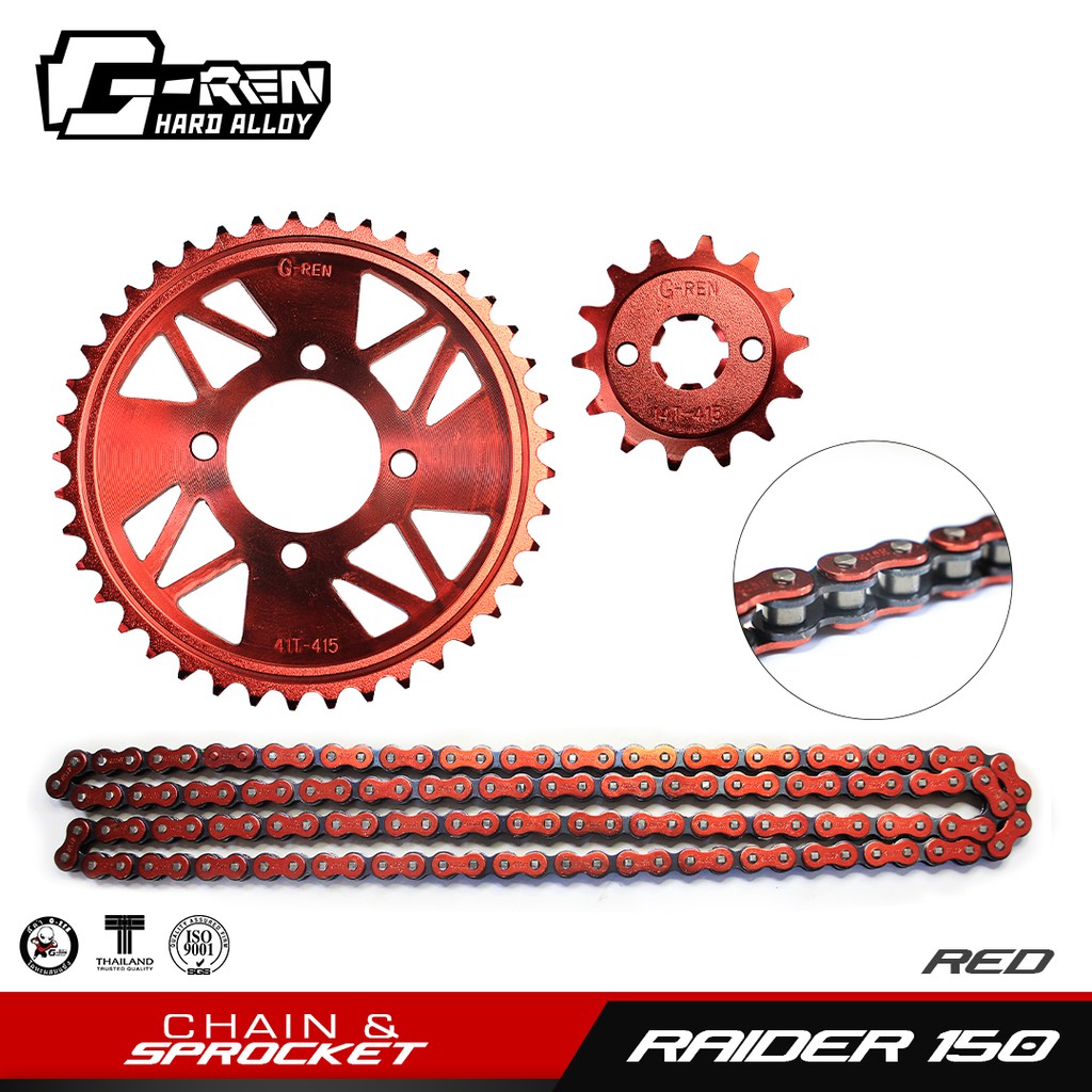 GREN Chain Set and Sprocket For Raider 150/Raider 150 Fi 45x14x428Hx130L Shopee Philippines