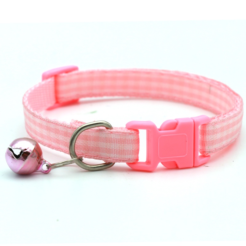 Pet collar cute grid pattern bell collar for dog and cat pet supplies