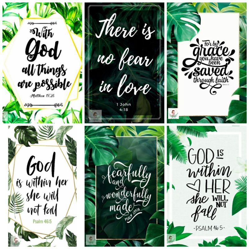 BIBLE VERSES TROPICAL THEME WALL DECOR A4 SIZE LAMINATED BATCH 2 ...