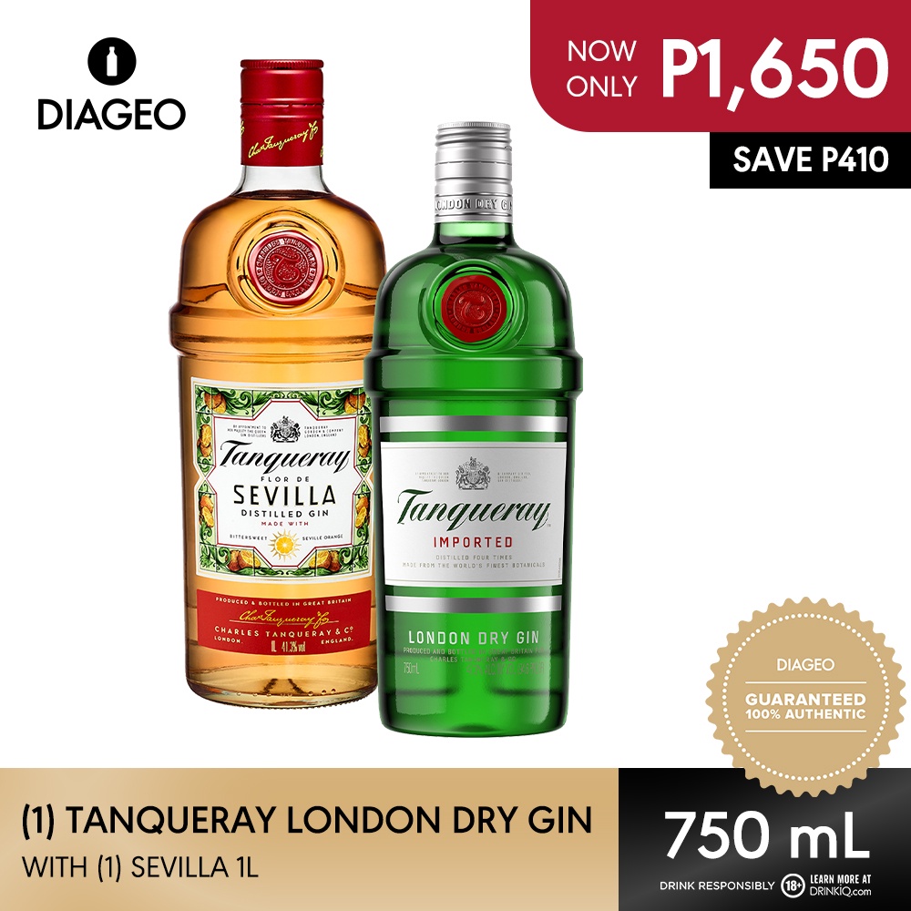 Tanqueray London Dry Gin 750ml & Flor De Sevilla 1L | Shopee Philippines