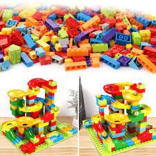Baba 168 Pcs Diy Marble Race Track Ball Block Funnel Slide Brick