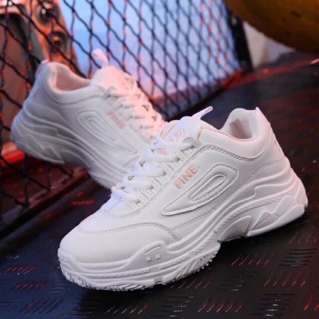 White hot sale rubber sneakers