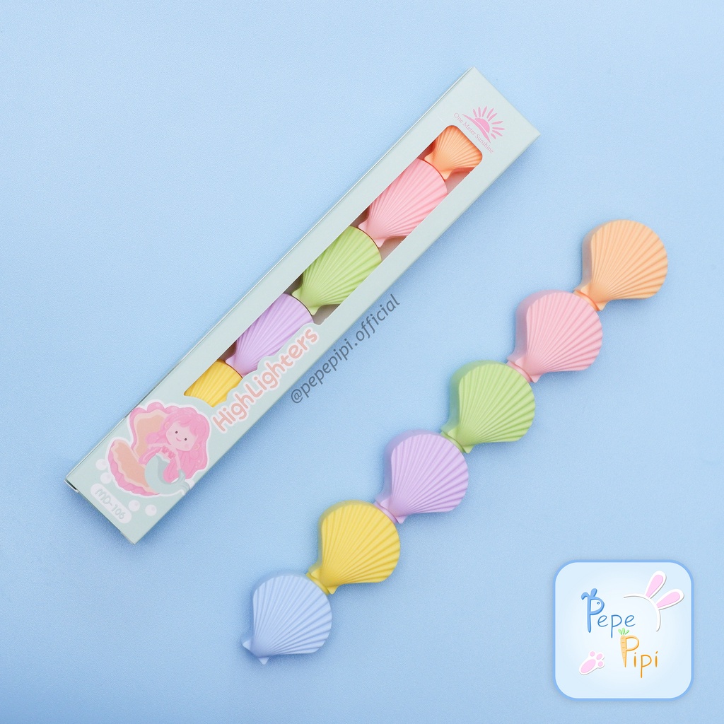 Stacked Shell Highlighter 1 Set Pastel Marker Textlighter Textliner ...