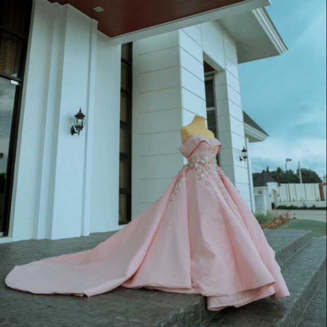 Light pink long clearance gown