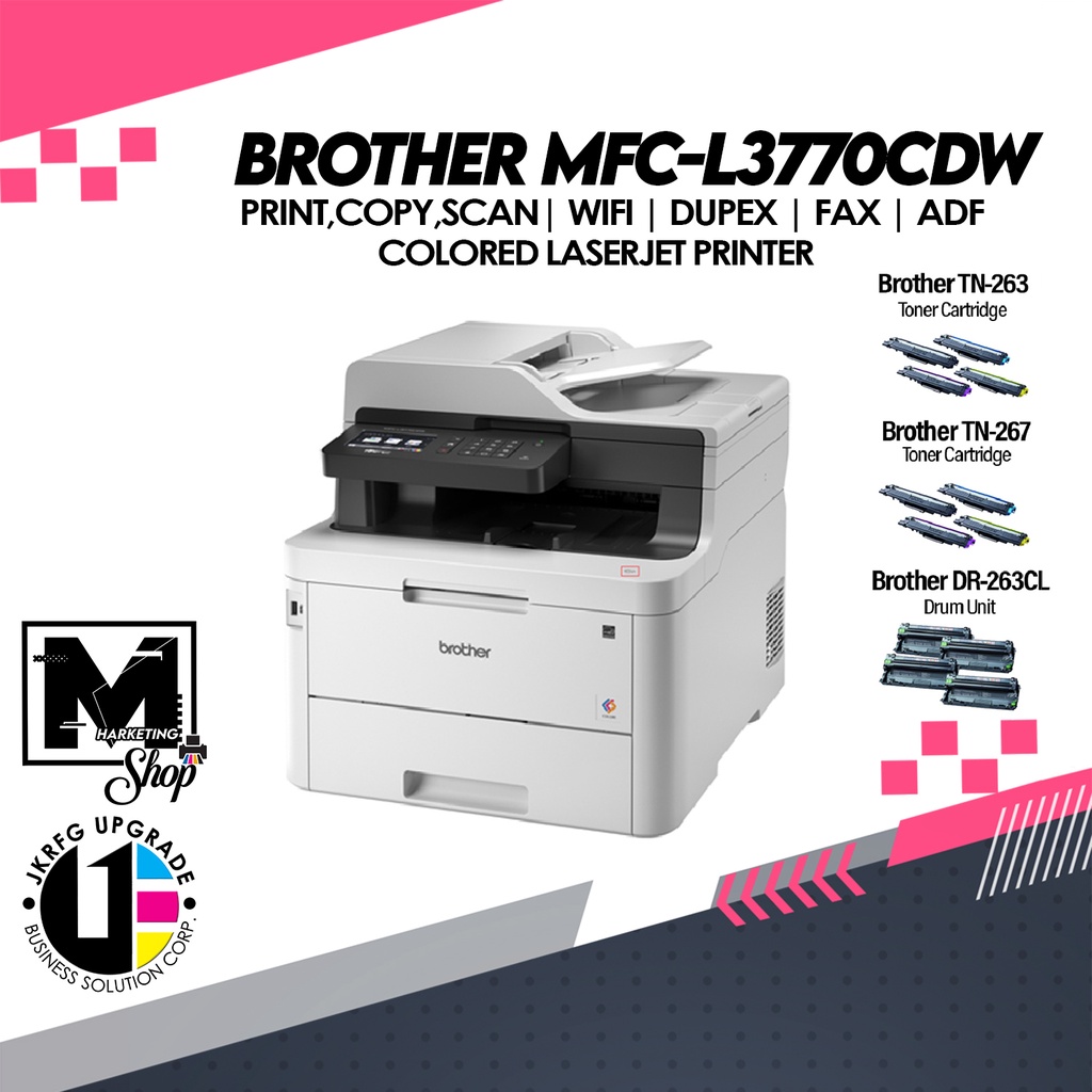 Brother Mfc L3770cdw Laserjet Colour Led Multi Function Printer With Wireless And Network 3443