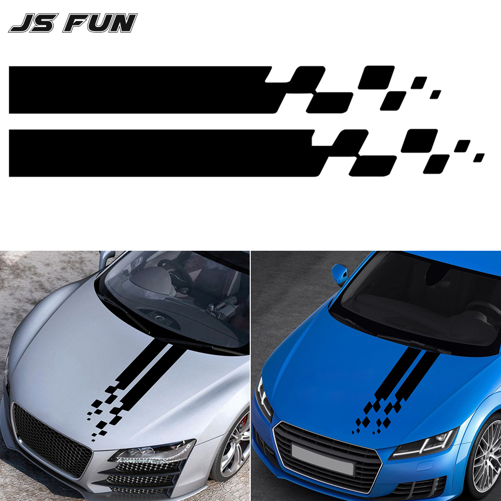 2pcs Car Hood Cover Sticker Auto Vinyl Film Long Stripe Decals Stylish ...