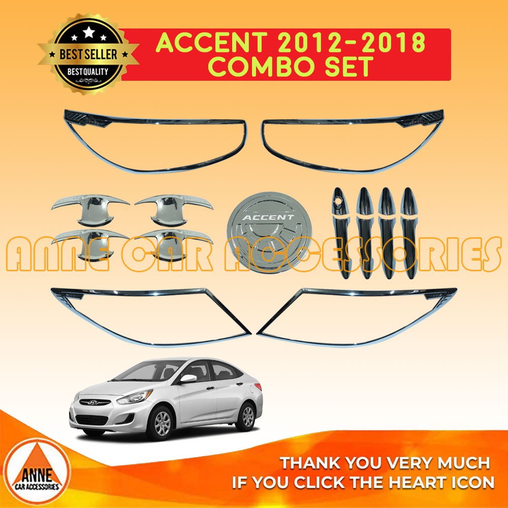 Garnish Cover Set for Hyundai Accent 2012 2018 Chrome / Hyundai