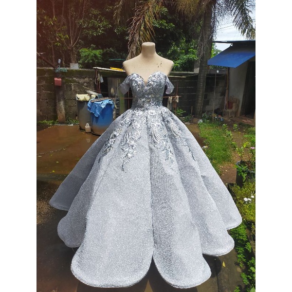 Silver gray 2025 ball gown