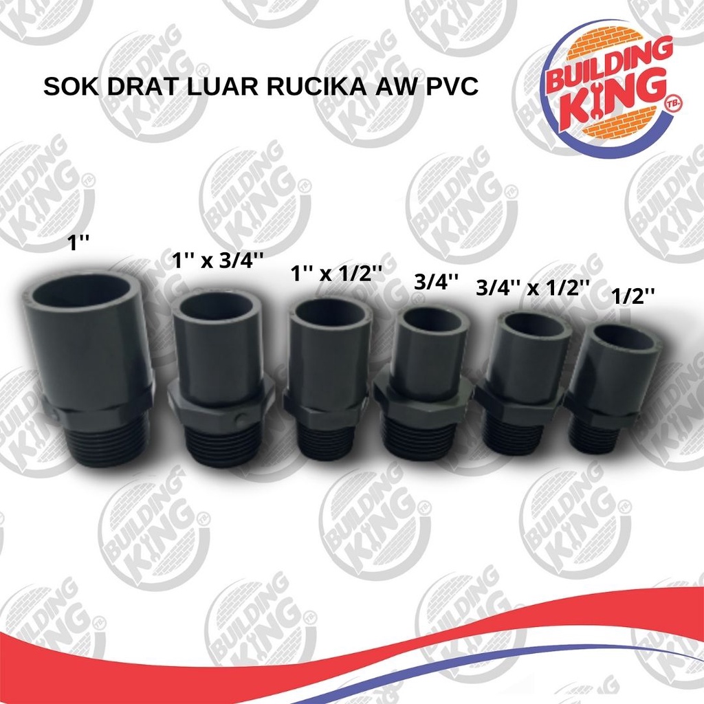 Rucika PVC Fittings Rucika Sok Drat Outdoor AW SDL 3/4x1/2" INCH Valve