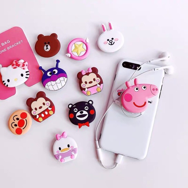 3D Cartoon Phone Sockets Expanding Stand Holder | Shopee Philippines