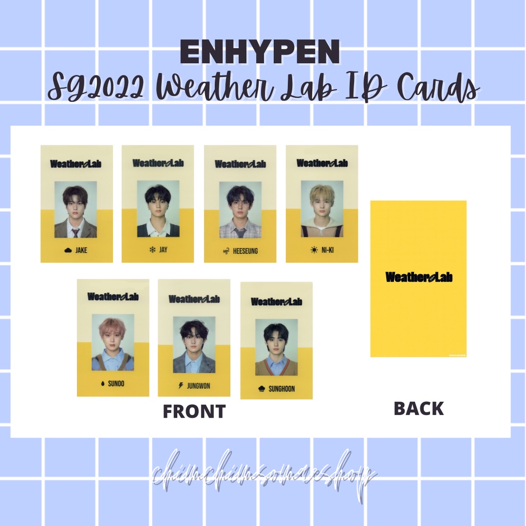 ENHYPEN SG2022 WEATHER LAB ID CARDS - UNOFFICIAL / REPLICA / FAN