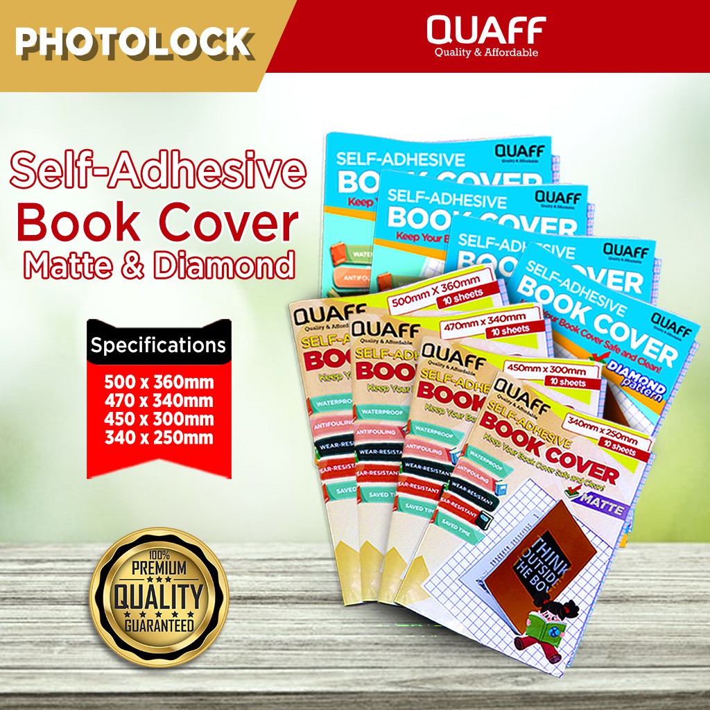 Self Adhesive Book Cover (10 sheets / pack) Matte Plain & Diamond