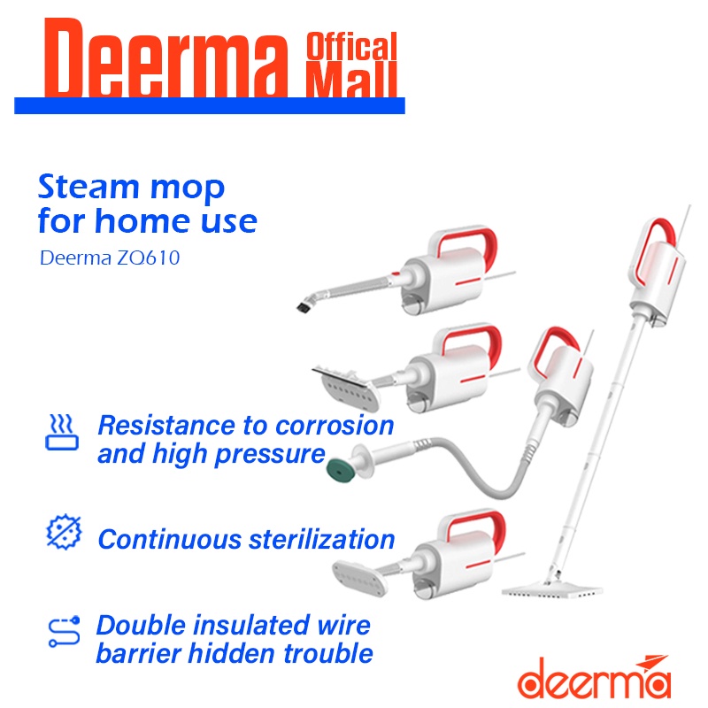 Deerma ZQ610 Steam Cleaner Electric Handheld Mop Floor Cleaner | Shopee ...