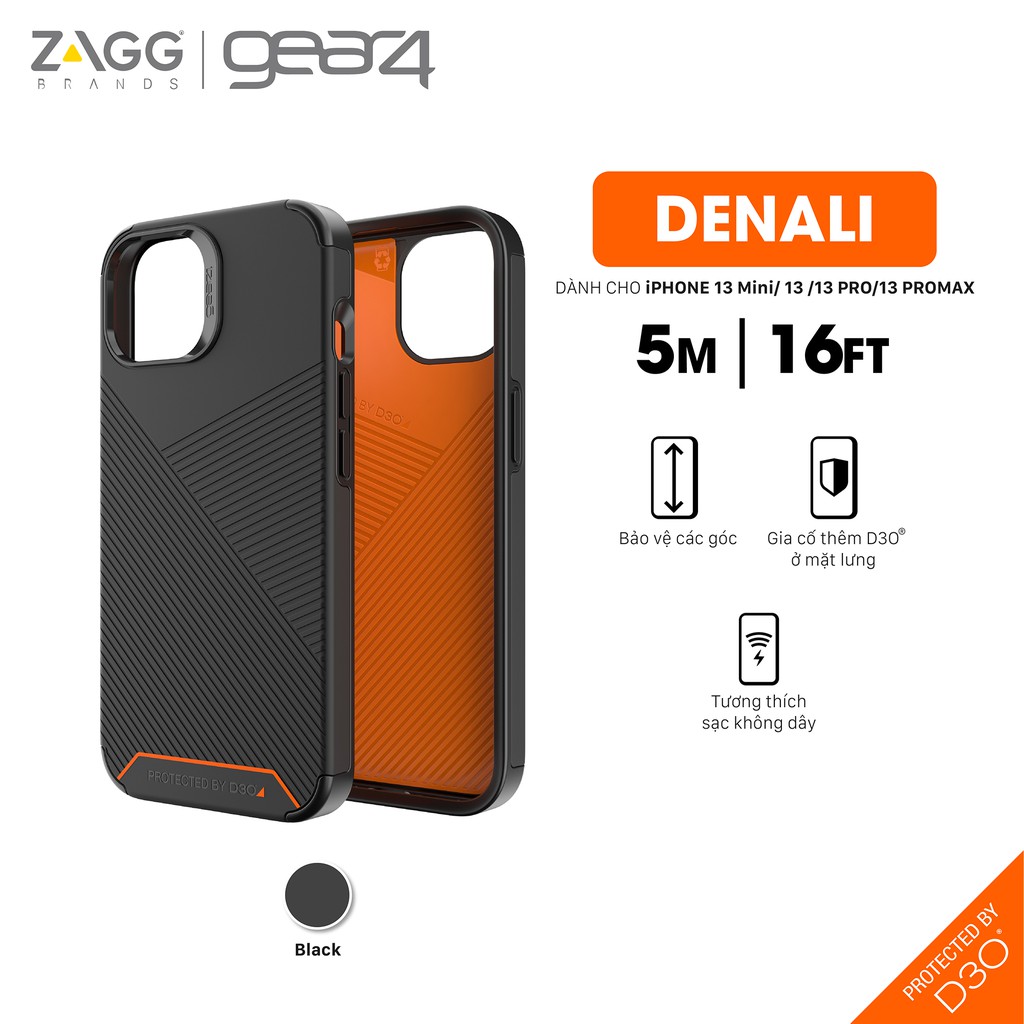 Antibacterial & Shockproof Case 5m Gear4 D3O Denali For iPhone 13 / Pro ...