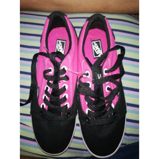 Pink and black vans clearance shoes