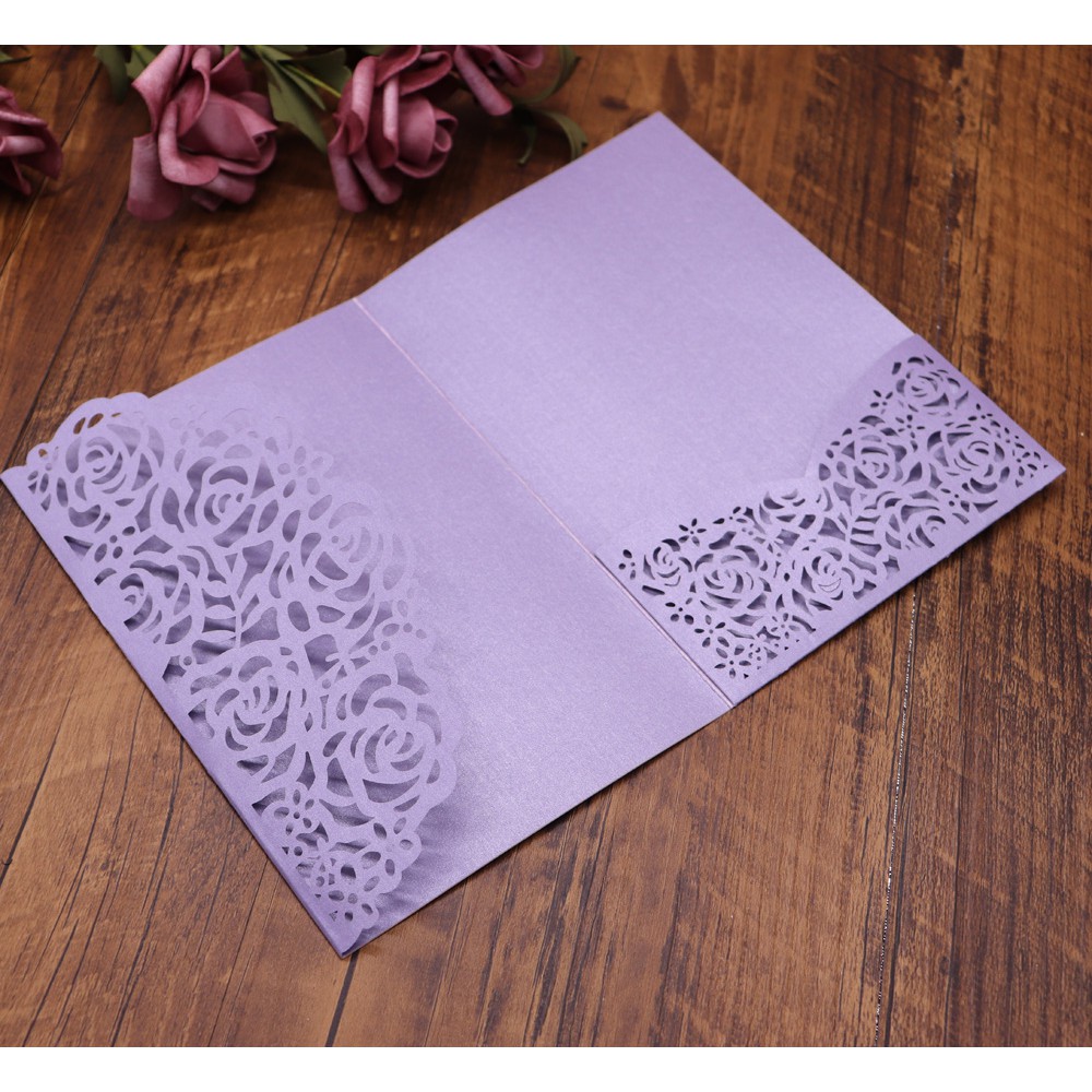 10pcs/pack Carved Rose Wedding Invitation Card Party Favor ..., image size:1000x1000