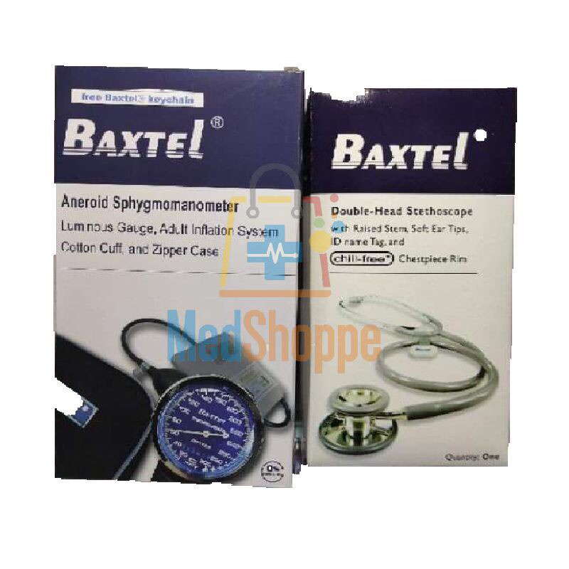 Original Baxtel Aneroid Sphygmomanometer and Doublehead Stethoscope
