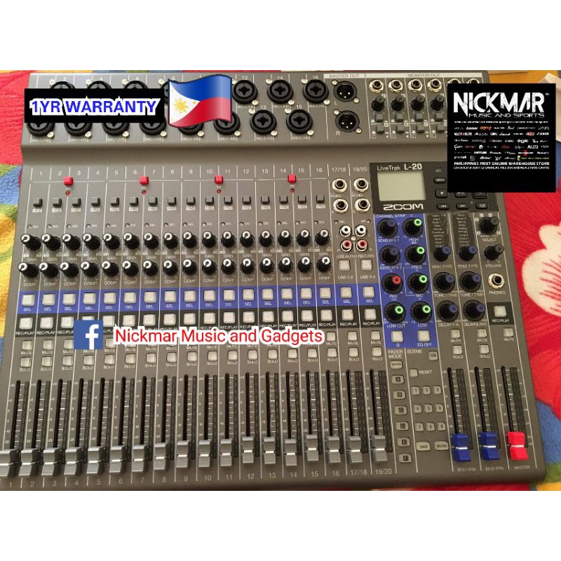 Zoom LiveTrak L20 L20 20Input Digital Mixer & Multitrack Recorder