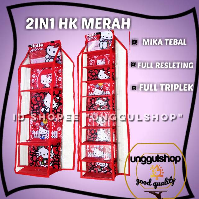 Package Hanging rack (2 IN 1) character organizer set, bag rack, shoe ...